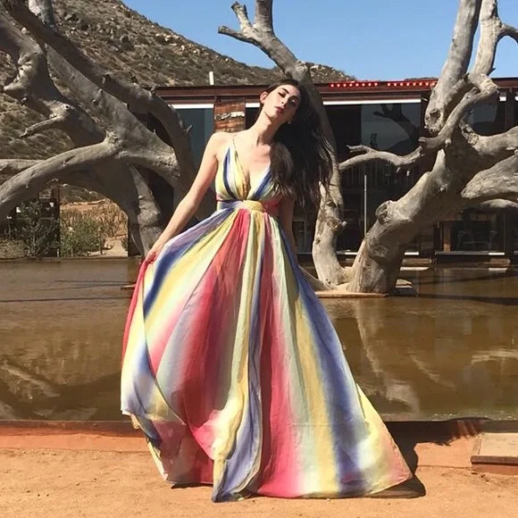 green emerald velvet dress FULAOER Rainbow Color Paint Plaid Women's Summer Dresses Beachwear Vacation  2024 V Neck Casual Flowy Dress XS, Style-34-3 at Amazon Women's Clothing  store